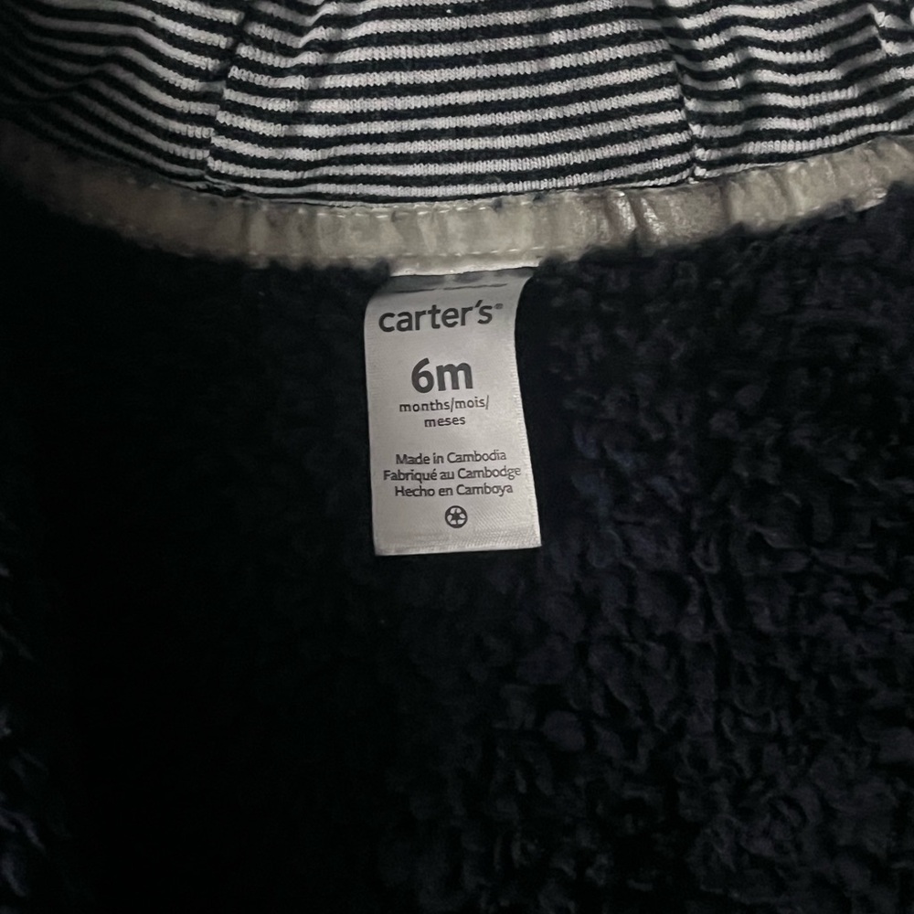 Carter's Fuzzy Black Hooded Footie - Picture 3 of 3